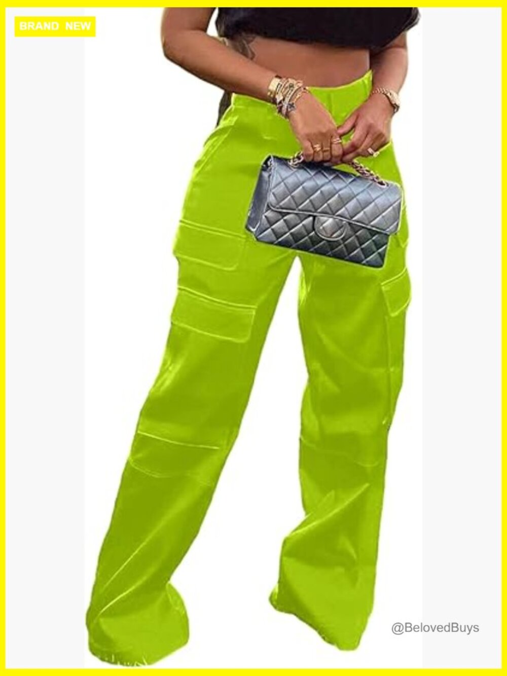 High Waist Wide Leg Cargo Pants With Pockets